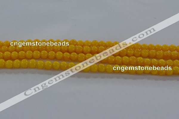 CAR401 15.5 inches 6mm round synthetic amber beads wholesale