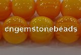 CAR405 15.5 inches 14mm round synthetic amber beads wholesale