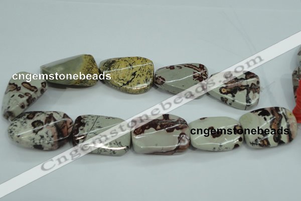 CAR48 15.5 inches 30*40mm twisted rectangle artistic jasper beads