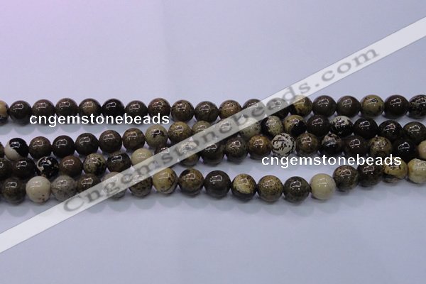 CAR50 15.5 inches 4mm round yellow artistic jasper beads