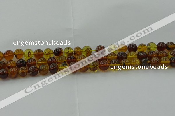 CAR502 15.5 inches 8mm - 9mm round natural amber beads wholesale