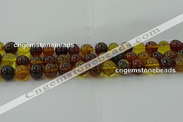 CAR505 15.5 inches 12mm - 13mm round natural amber beads wholesale