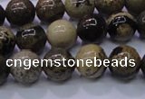 CAR51 15.5 inches 6mm round yellow artistic jasper beads