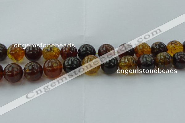 CAR510 15.5 inches 18mm - 19mm round natural amber beads wholesale