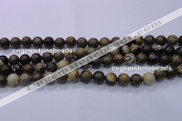 CAR52 15.5 inches 8mm round yellow artistic jasper beads