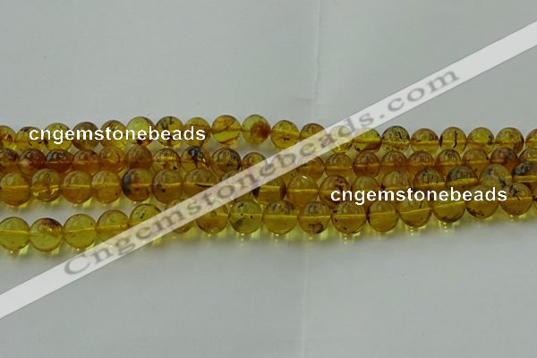 CAR523 15.5 inches 8mm - 9mm round natural amber beads wholesale