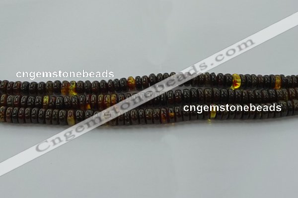 CAR533 15.5 inches 4*10mm rondelle natural amber beads wholesale