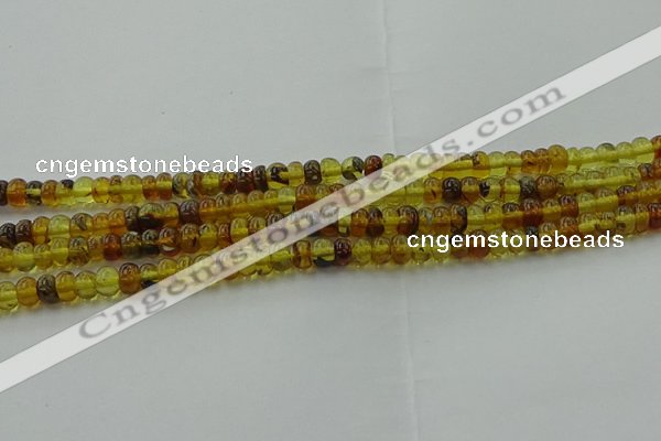 CAR537 15.5 inches 4*6mm rondelle natural amber beads wholesale