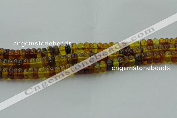 CAR539 15.5 inches 6*10mm rondelle natural amber beads wholesale