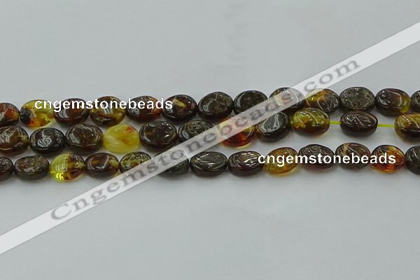 CAR545 15.5 inches 8*10mm - 9*11mm oval natural amber beads