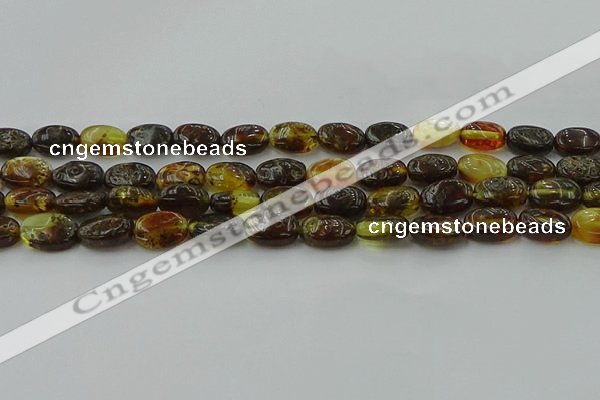 CAR546 15.5 inches 7*11mm - 8*12mm oval natural amber beads