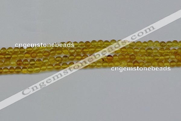 CAR550 15.5 inches 4mm - 5mm round natural amber beads wholesale