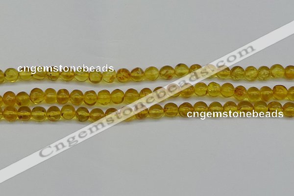 CAR551 15.5 inches 6mm - 7mm round natural amber beads wholesale