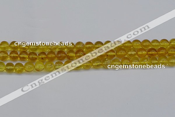 CAR552 15.5 inches 7mm - 8mm round natural amber beads wholesale