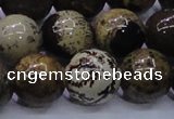 CAR56 15.5 inches 16mm round yellow artistic jasper beads