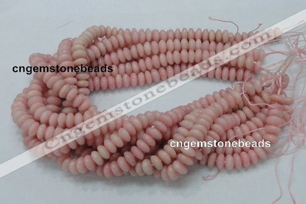 CAS09 15.5 inches 5*10mm rondelle pink angel skin gemstone beads