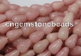 CAS12 15.5 inches 6*10mm teardrop pink angel skin gemstone beads