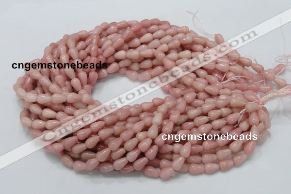 CAS12 15.5 inches 6*10mm teardrop pink angel skin gemstone beads