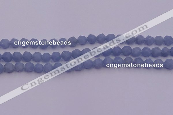 CAS211 15.5 inches 8mm faceted nuggets blue angel skin gemstone beads