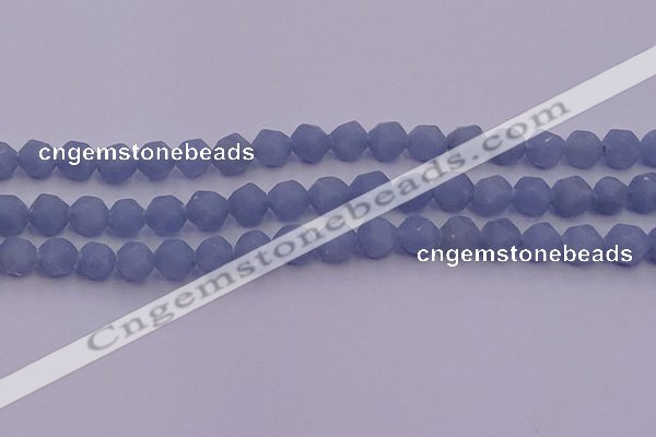 CAS212 15.5 inches 10mm faceted nuggets blue angel skin gemstone beads