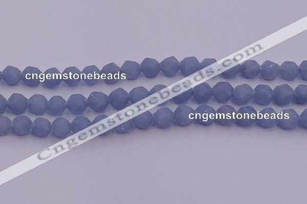 CAS213 15.5 inches 12mm faceted nuggets blue angel skin gemstone beads