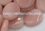 CAS28 15.5 inches 18*25mm twisted oval pink angel skin gemstone beads