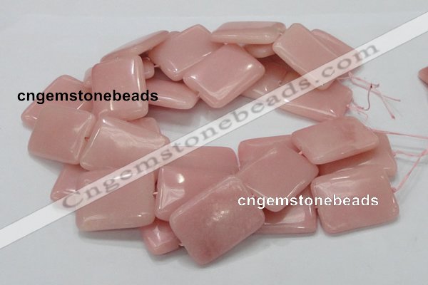 CAS31 15.5 inches 30*40mm rectangle pink angel skin gemstone beads