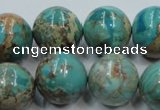 CAT03 15.5 inches 18mm round natural aqua terra jasper beads