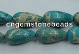 CAT06 15.5 inches 10*20mm teardrop natural aqua terra jasper beads