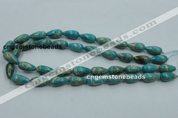 CAT06 15.5 inches 10*20mm teardrop natural aqua terra jasper beads