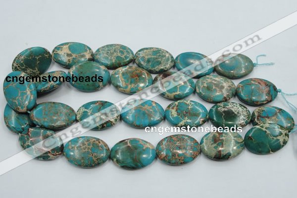 CAT10 15.5 inches 22*30mm oval natural aqua terra jasper beads