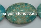 CAT101 15.5 inches 30*40mm oval dyed natural aqua terra jasper beads