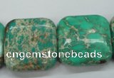 CAT108 15.5 inches 25*25mm square dyed natural aqua terra jasper beads