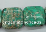 CAT108 15.5 inches 25*25mm square dyed natural aqua terra jasper beads