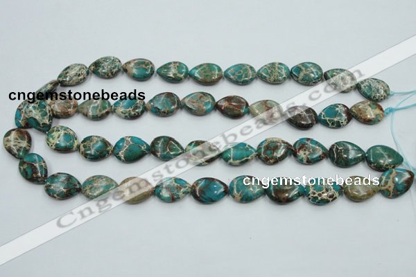 CAT11 15.5 inches 13*18mm flat teardrop natural aqua terra jasper beads
