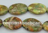 CAT125 15.5 inches 18*25mm oval dyed natural aqua terra jasper beads