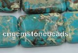 CAT17 15.5 inches 22*30mm rectangle natural aqua terra jasper beads