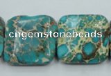 CAT18 15.5 inches 25*25mm square natural aqua terra jasper beads