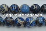 CAT213 15.5 inches 12mm round dyed natural aqua terra jasper beads