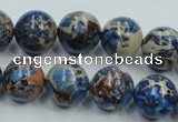 CAT215 15.5 inches 18mm round dyed natural aqua terra jasper beads