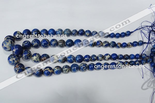 CAT300 15.5 inches 8mm - 18mm round dyed aqua terra jasper beads