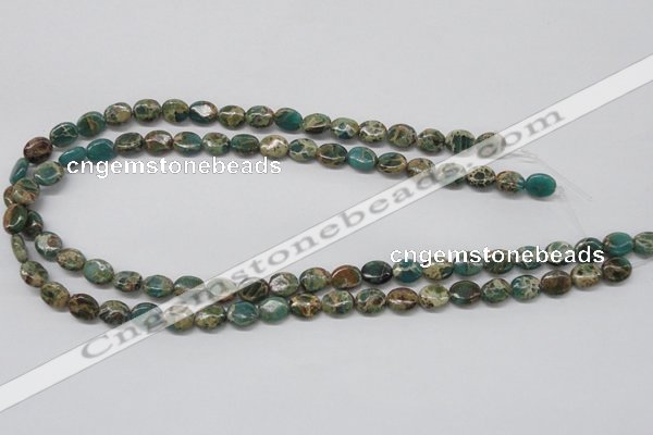 CAT5010 15.5 inches 8*10mm oval natural aqua terra jasper beads