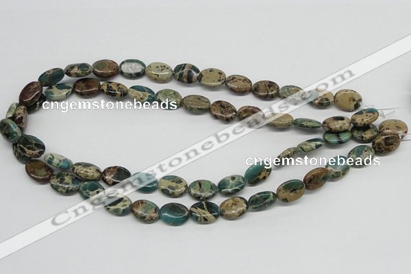 CAT5011 15.5 inches 10*14mm oval natural aqua terra jasper beads