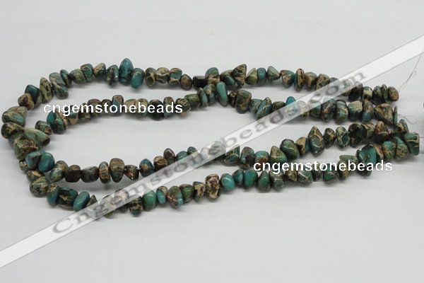 CAT5019 15.5 inches 8*12mm nuggets natural aqua terra jasper chip beads