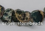 CAT5020 15.5 inches 15*12mm nuggets natural aqua terra jasper chip beads