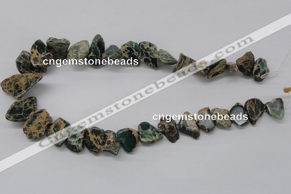 CAT5020 15.5 inches 15*12mm nuggets natural aqua terra jasper chip beads