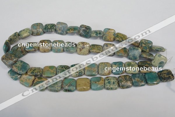 CAT5026 15.5 inches 16*16mm square natural aqua terra jasper beads