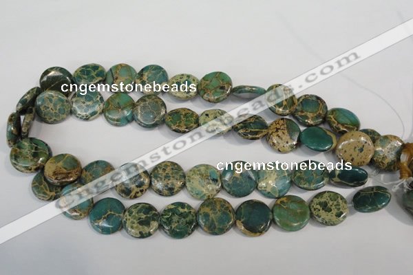 CAT5031 15.5 inches 20mm flat round natural aqua terra jasper beads