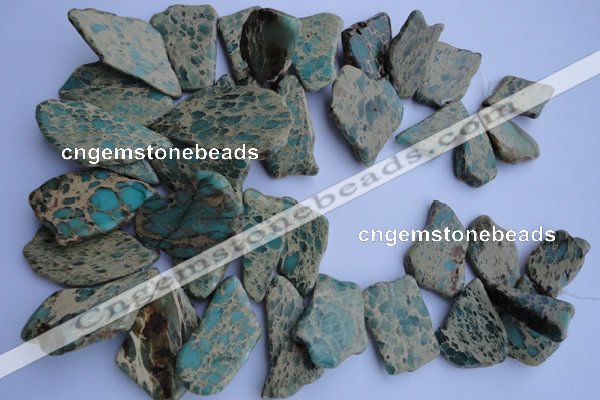 CAT5058 15*20mm – 25*48mm freeform natural aqua terra jasper beads