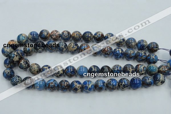 CAT51 15.5 inches 14mm round dyed natural aqua terra jasper beads